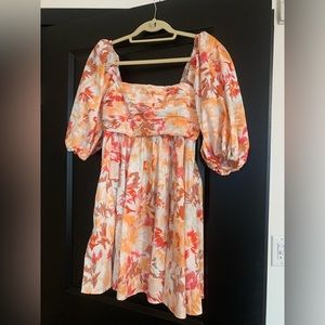 Abercrombie Poplin Puff Sleeve Mini Dress